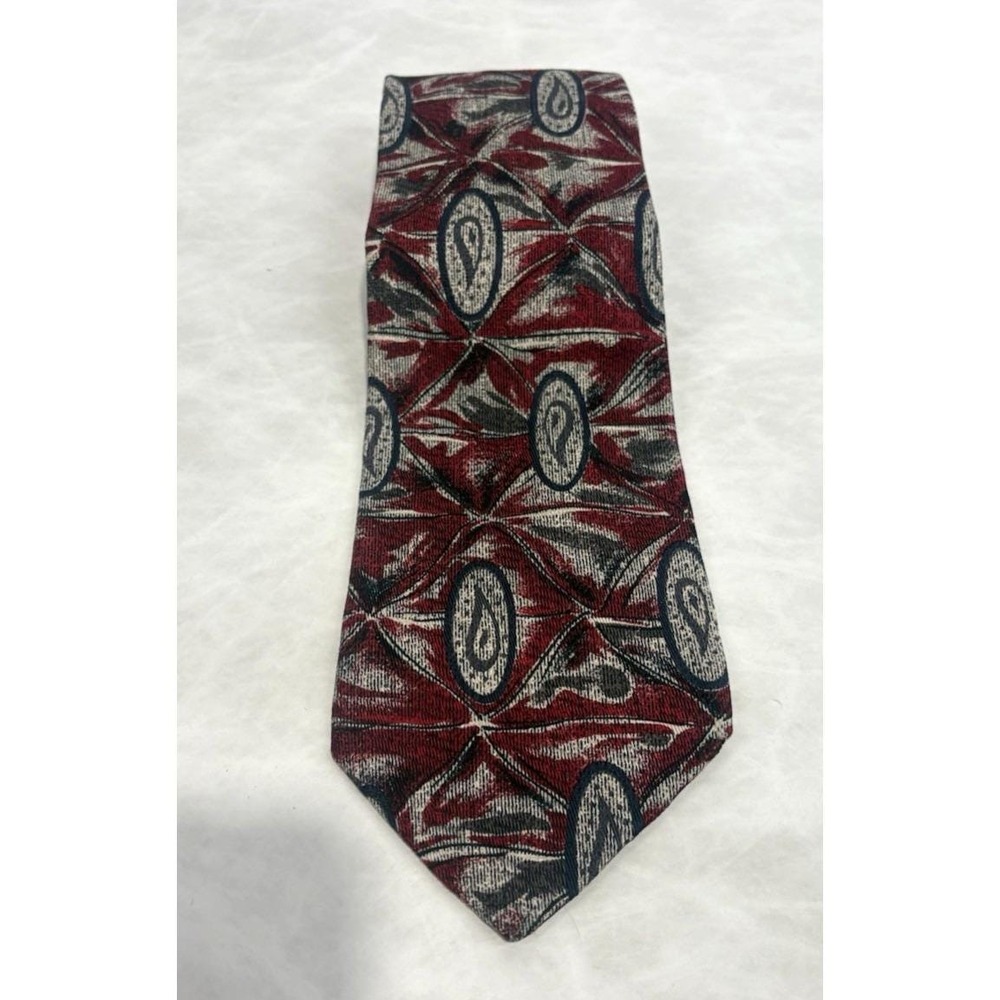 Robert Talbott Best of Class Silk Tie Red Paisley Geometric USA‎ Made 100% Silk